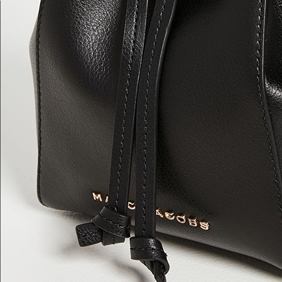 The Marc Jacobs Black Leather Drawstring Bucket Bag w Woven Strap NWT - Picture 10 of 10